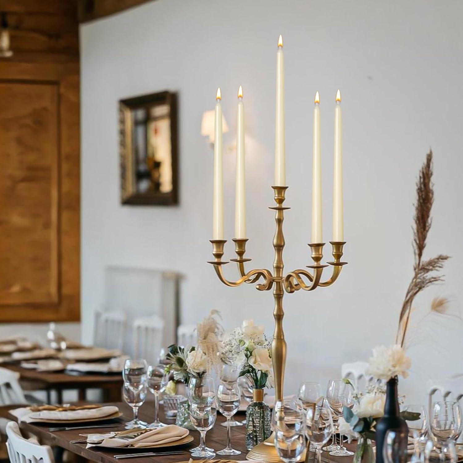 flamecan Ivory Taper Candles, Set of 20 Unscented and Smokeless 10 Inch Taper Candles Long Burning, Paraffin Wax with Cotton Wicks for Burning Approxinately 7-8 Hours Time