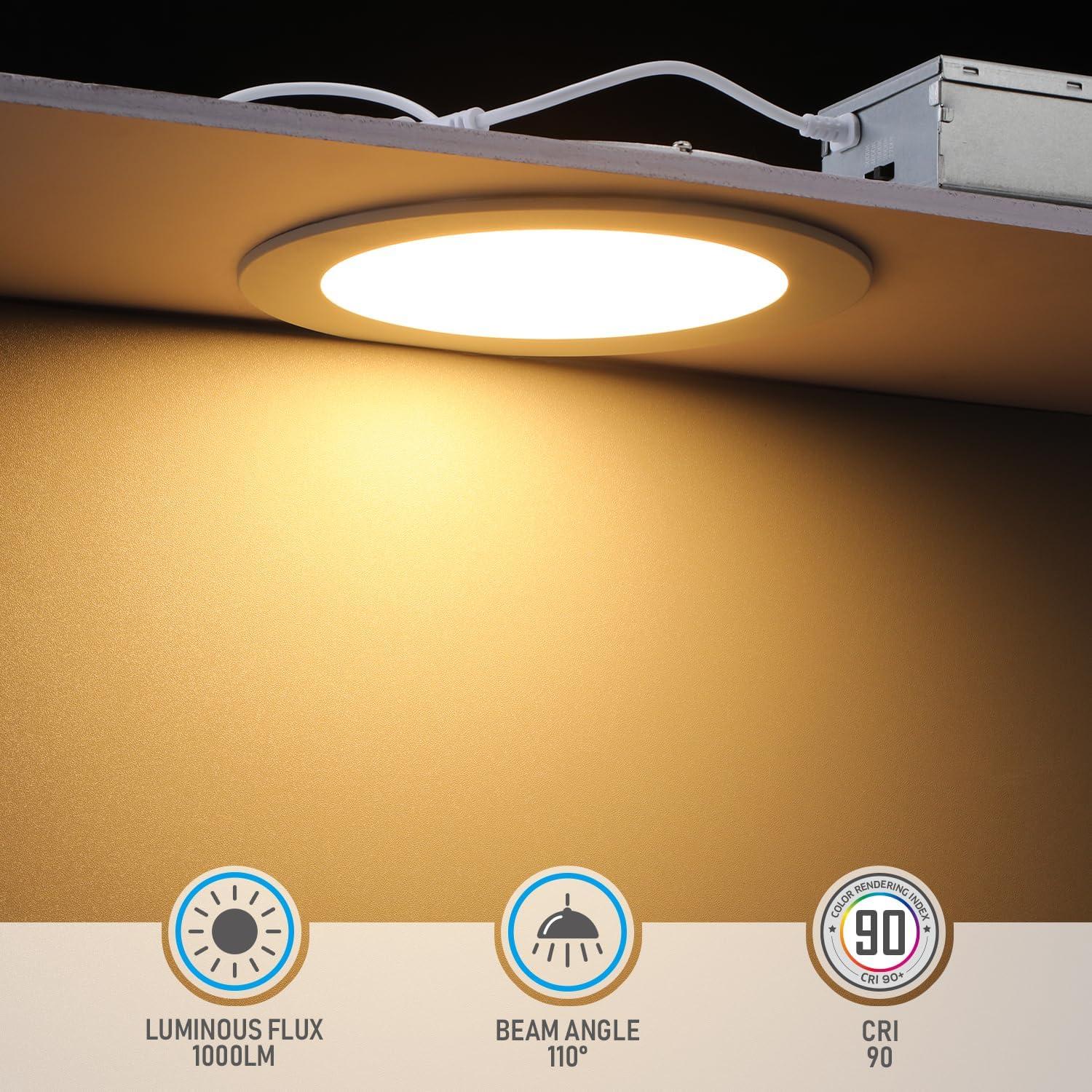 Ultra-Thin Dimmable Aluminum LED Recessed Downlight, 6-Inch, 5CCT