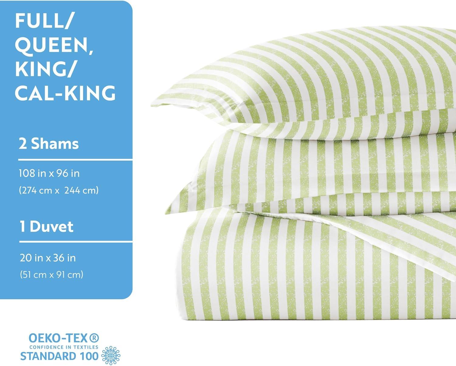 Rugged Stripes Patterned Performance Sage King 3-Piece Duvet Cover Set