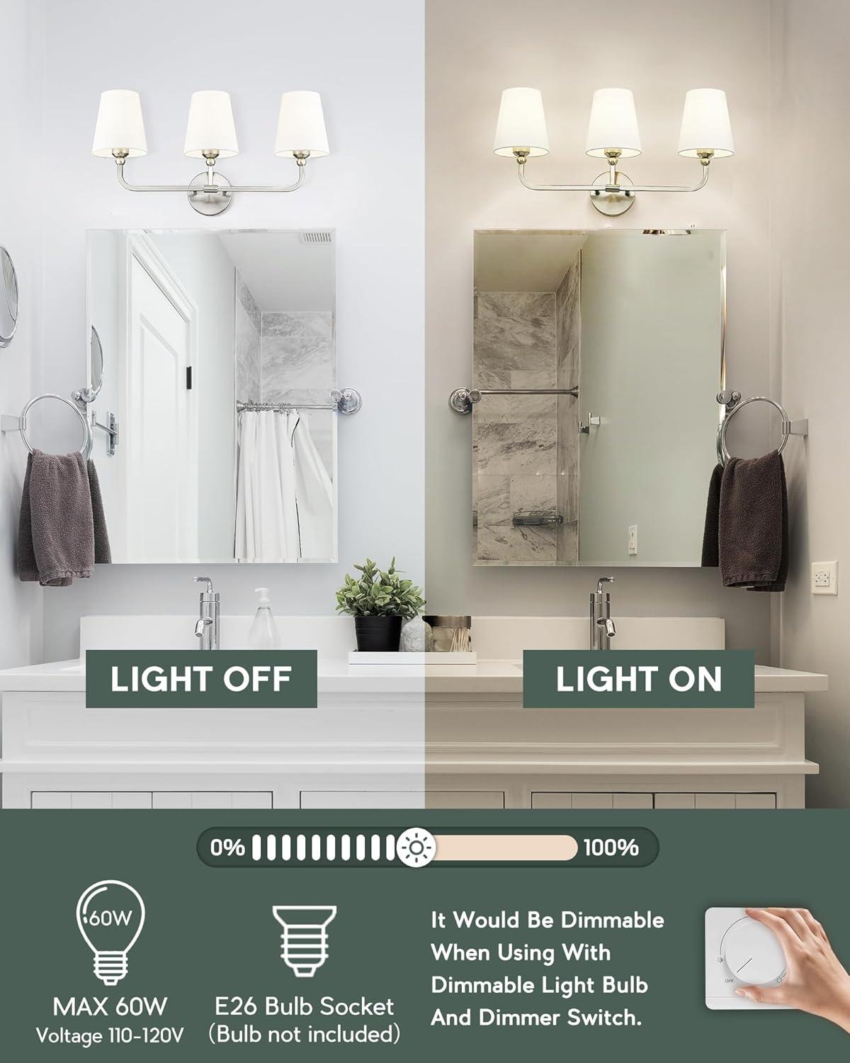 Capital Lighting - Dawson - 3 Light Transitional Bath Vanity Approved for Damp