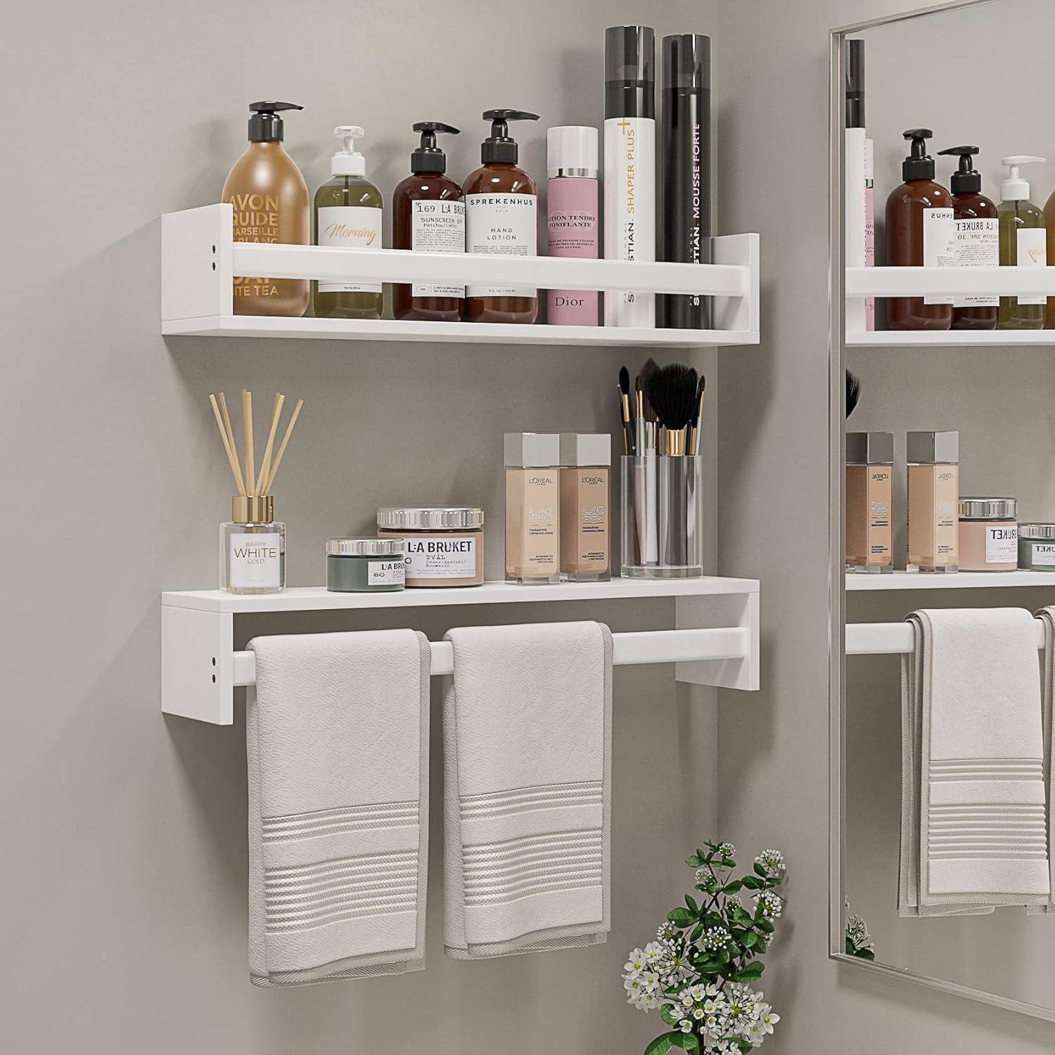 Ballucci Rigga 16" Floating Shelves with Front Bar (Set of 2)