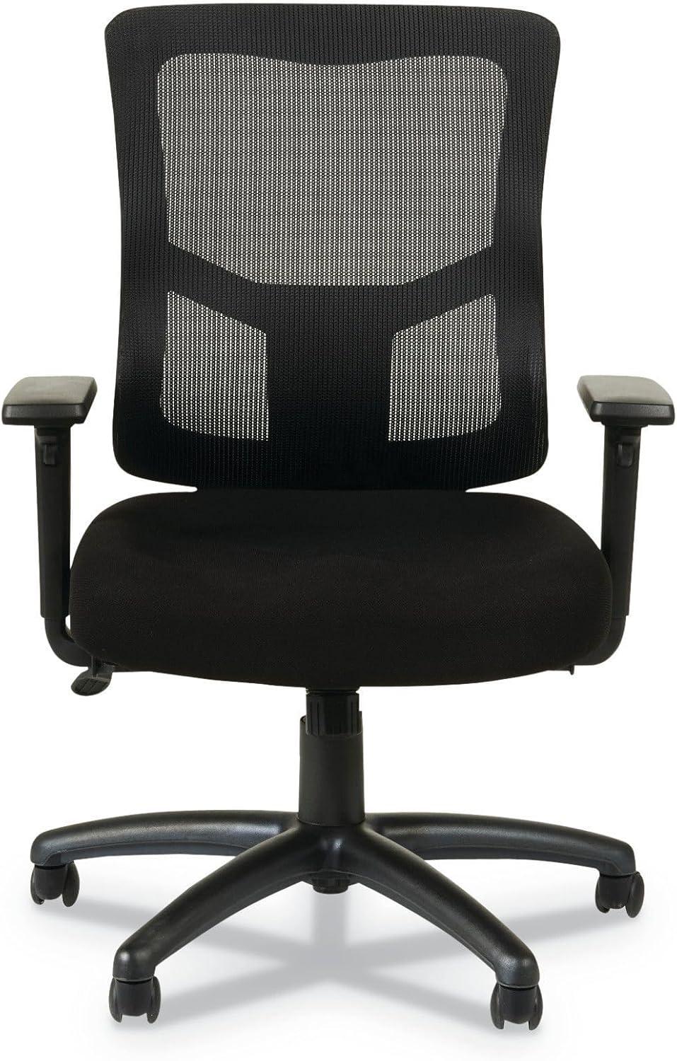 Alera Alera Elusion II Series Mesh Mid-Back Swivel/Tilt Chair, Adjustable Arms, Supports 275lb, 17.51" to 21.06" Seat Height, Black