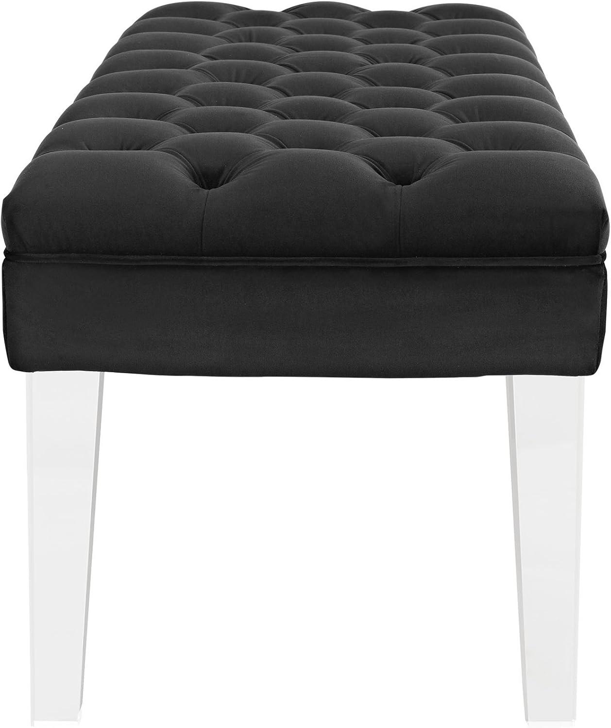 Modway Valet Modern Style Performance Velvet and Acrylic Bench in Ivory