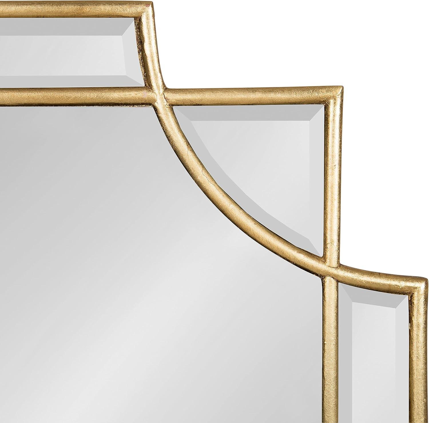 Kate and Laurel Minuette Decorative Rectangle Frame Wall Mirror in Gold Leaf, 24x35.5 Inches