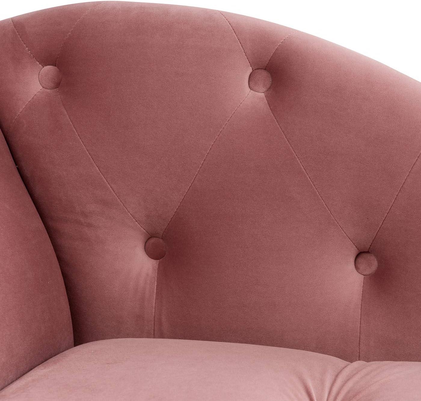 Samuel Tufted Roll Arm Chaise Lounge Ash Rose