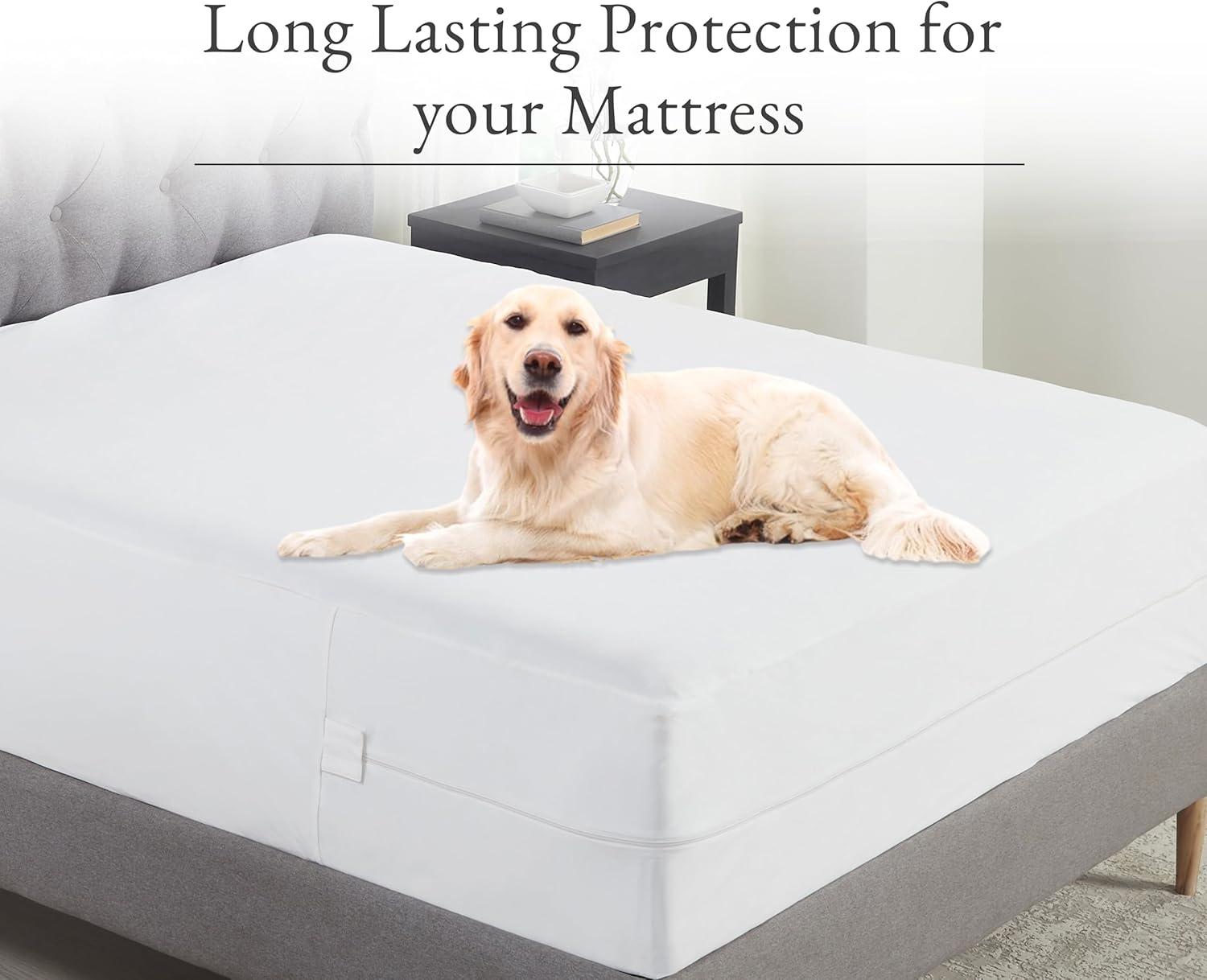 California Design Den Zippered Mattress Encasement Full - Waterproof Mattress Protector - Protects All Six-Sides - Full Size Mattress Cooling Cover