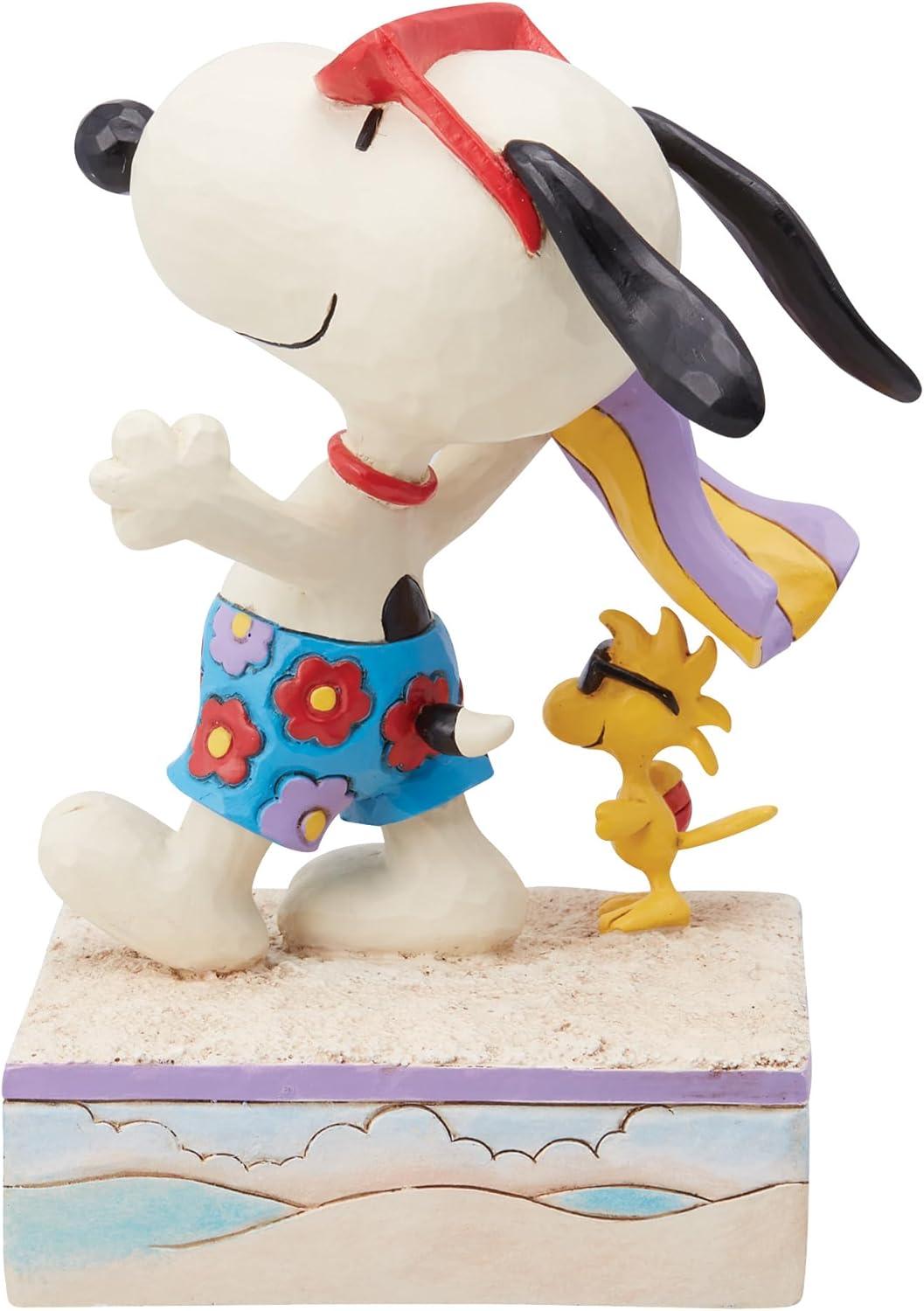 Jim Shore Peanuts by Jim Shore Snoopy & Woodstock at the Beach Figurine 5.1in H