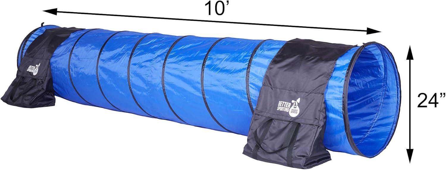 Better Sporting Dogs 10 Foot Dog Agility Tunnel with Sandbags | Dog Agility Equipment | Dog Agility Training