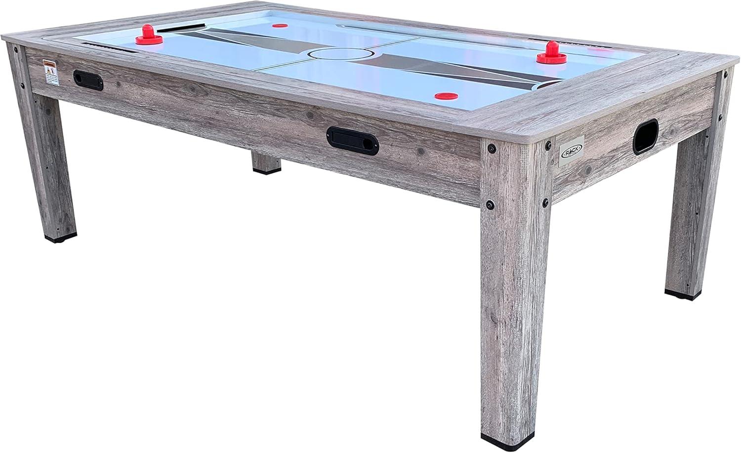 RACK Pool Tables Rack Luxor 7.5-Foot 4-In-1 Multi-Game Swivel Billiard/Pool Table (Blue Felt With 2 Bench)
