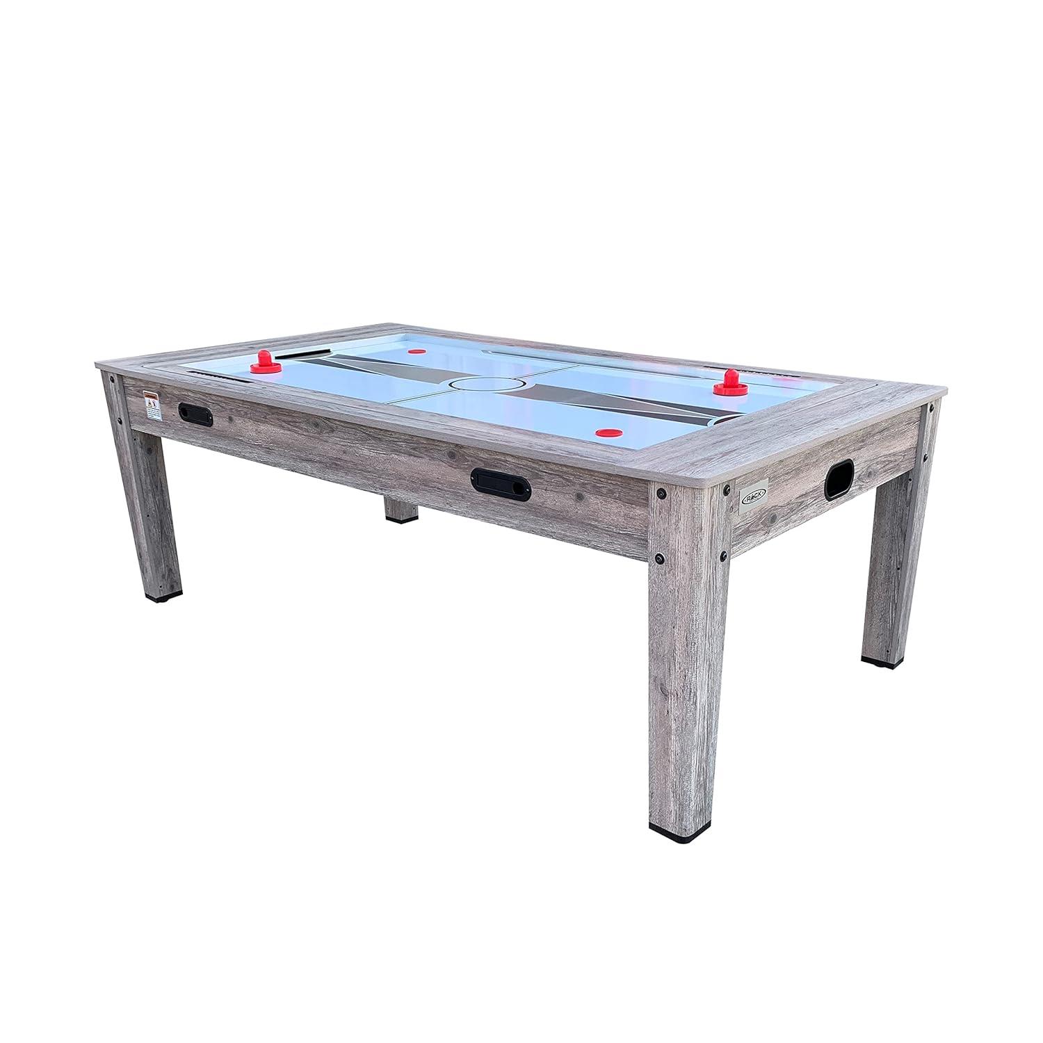 RACK Pool Tables Rack Luxor 7.5-Foot 4-In-1 Multi-Game Swivel Billiard/Pool Table (Blue Felt With 2 Bench)