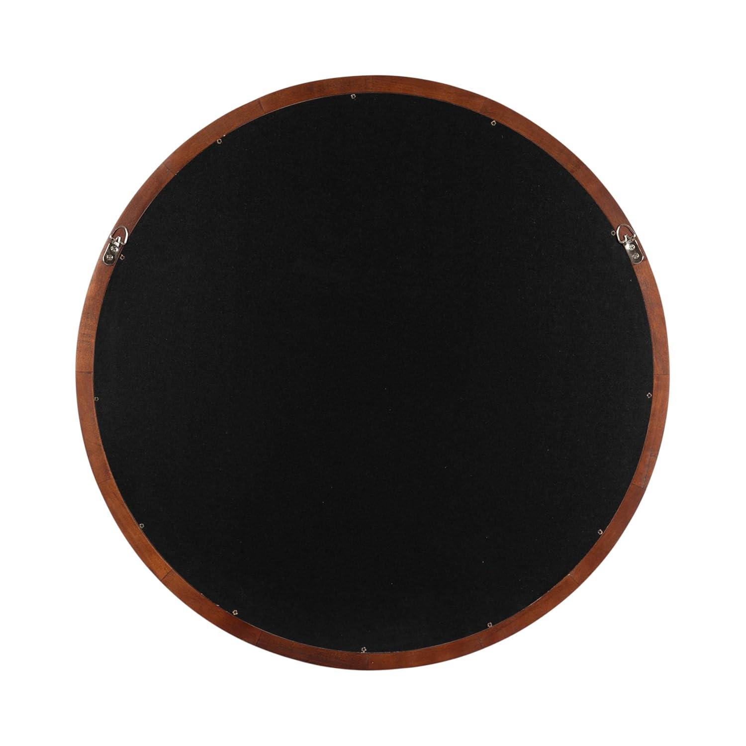 Kate and Laurel Hatherleig Round Wood Round Mirror, 30" Diameter, Natural