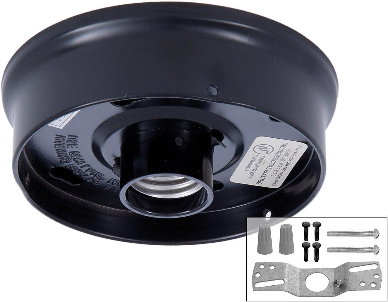 B&P Lamp® 4 Inch Fitter Wired Flush Mount Ceiling Fixture, Black