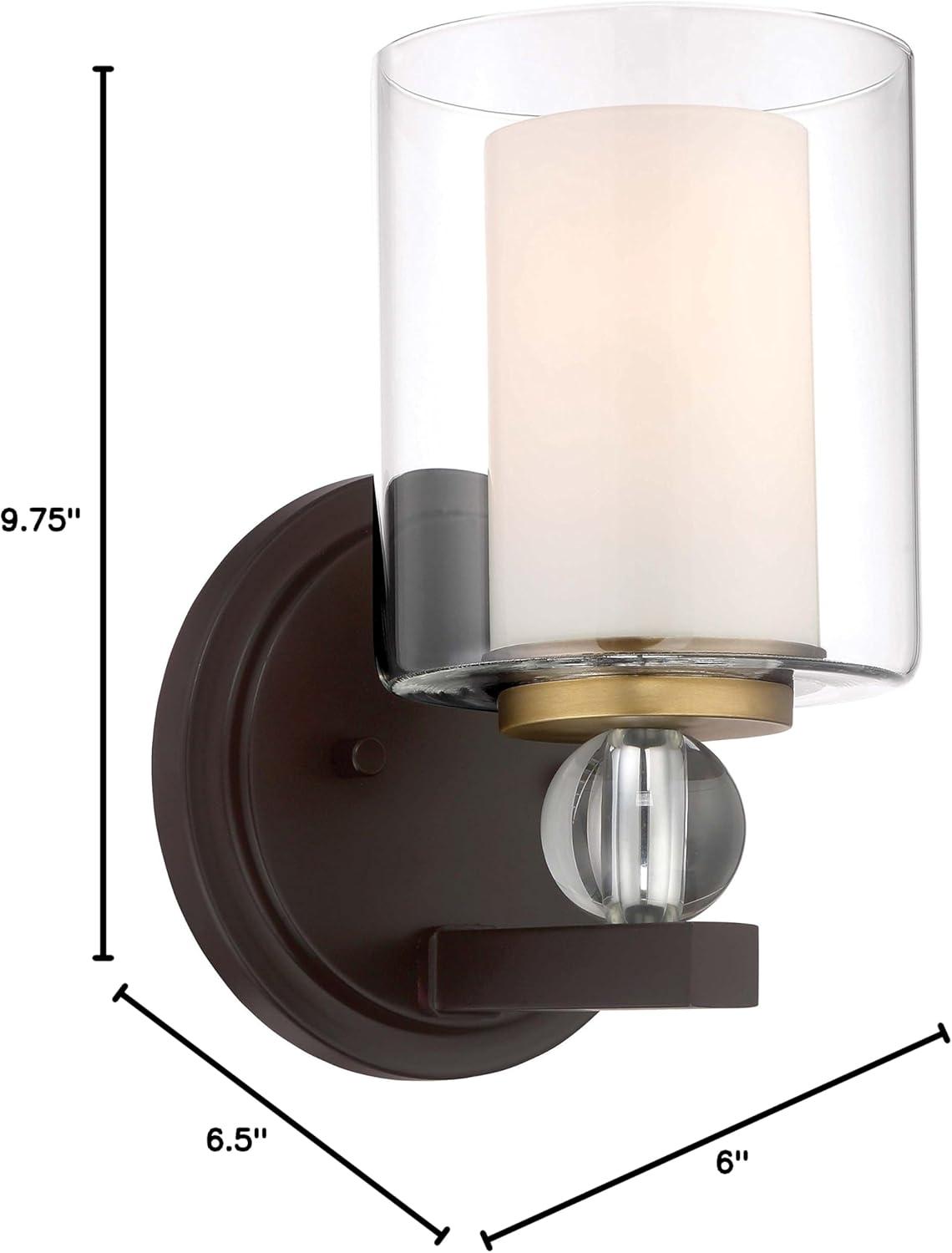 Minka Lavery Industrial Wall Light Sconce Bronze Hardwired 6 1/4" Fixture Clear Glass Shade for Bathroom Vanity Living Room