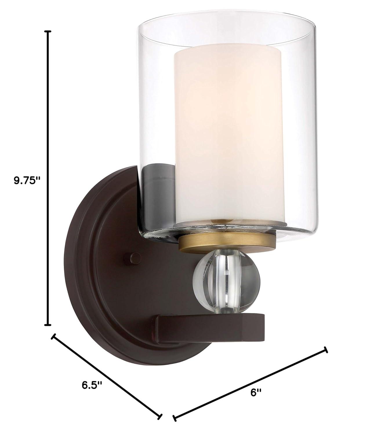Minka Lavery Industrial Wall Light Sconce Bronze Hardwired 6 1/4" Fixture Clear Glass Shade for Bathroom Vanity Living Room