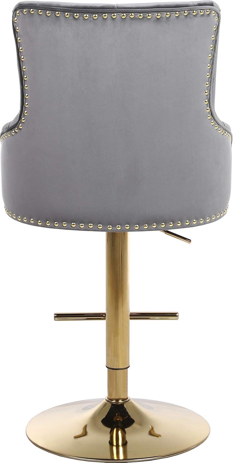 Maykoosh Mountain Lodge Grey Velvet Adjustable Stool