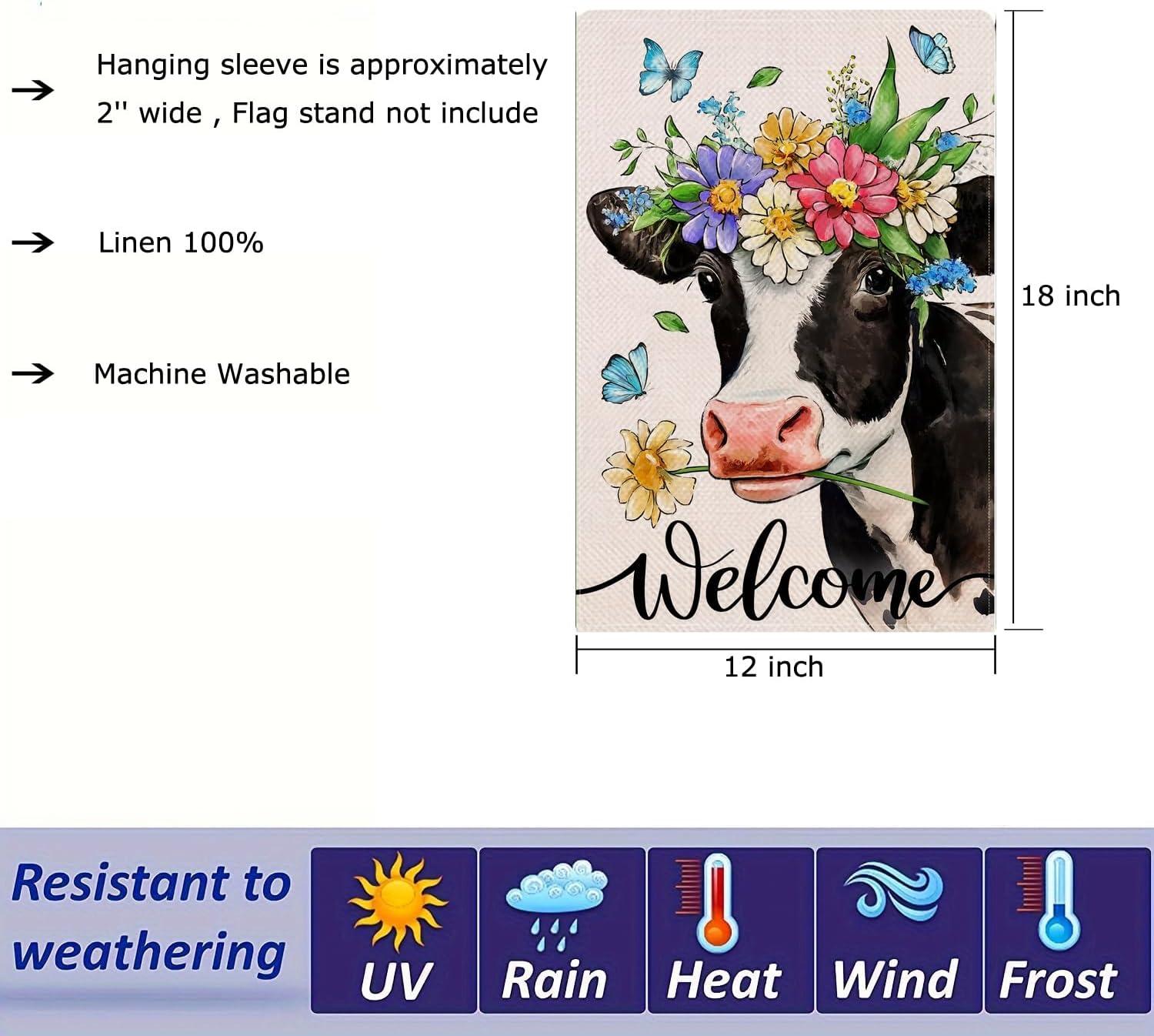 Spring Welcome Horse Garden Flag 12 x 18 inch Double Sided Outside decorations,Funny Cute Animal Small Garden Flags For Outdoor Yard Lawn