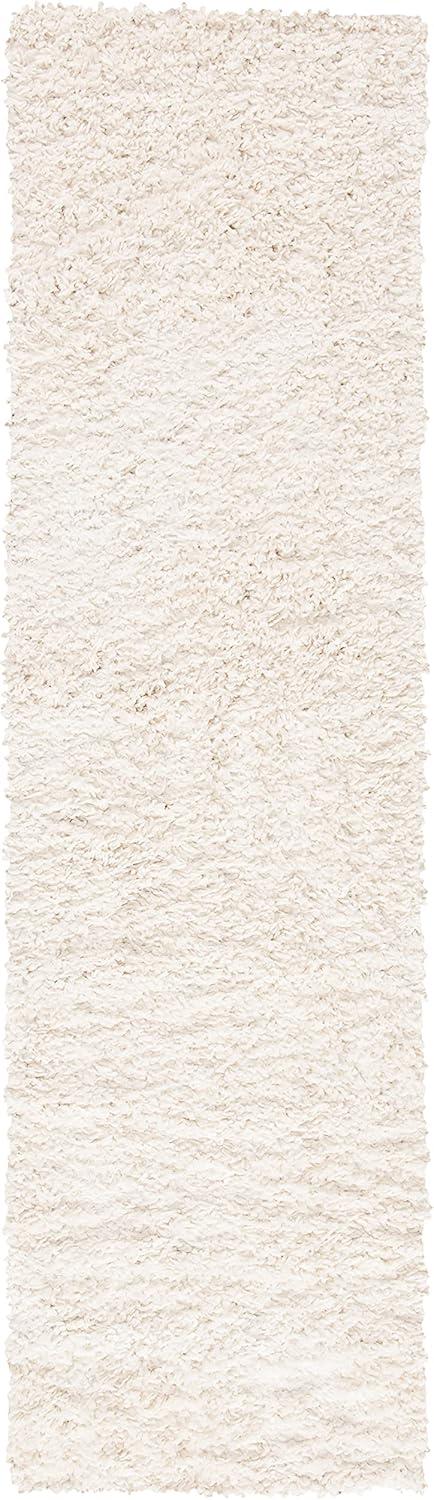 August Shag AUG200 Power Loomed Indoor Runner Rug - Ivory - 2'x11' - Safavieh