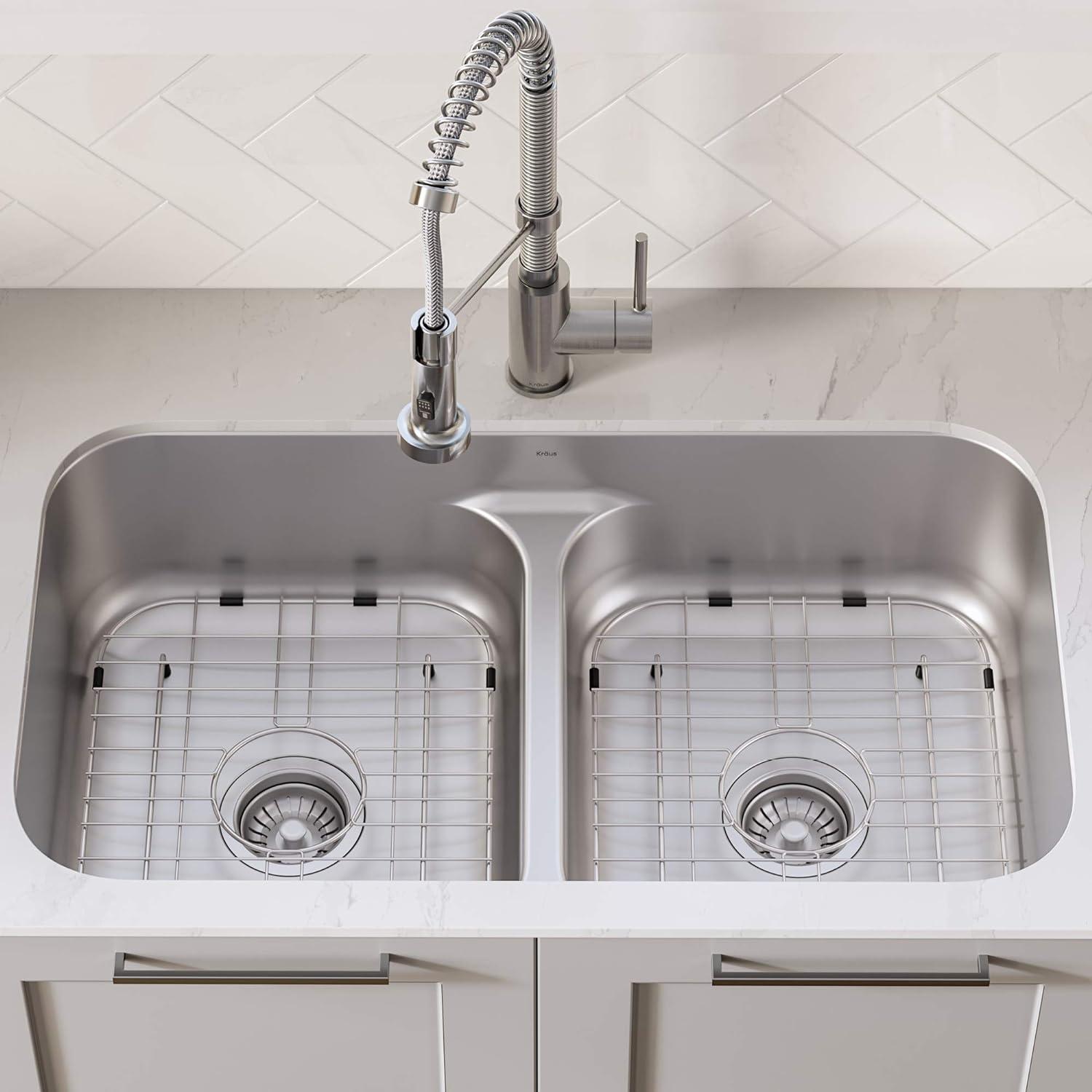 Ellis 32" L x 19" W Double Basin Undermount Kitchen Sink with Faucet