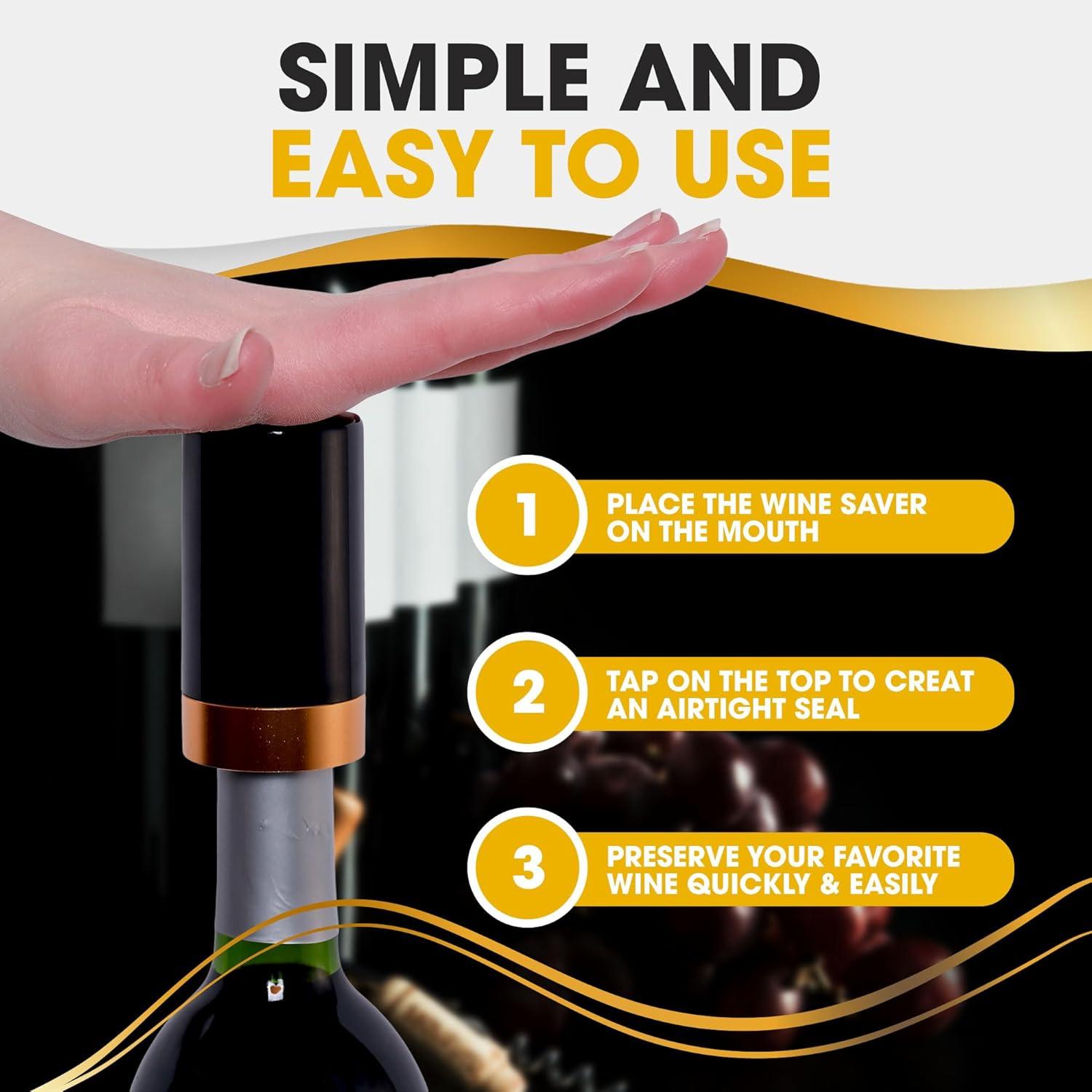 Berkware Automatic Vacuum Wine Bottle Preserver with Intelligent LED Display