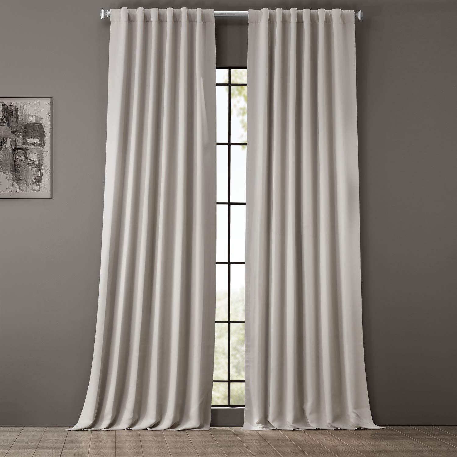 Half Price Drapes Alabaster Beige Room Darkening Curtains for Bedroom (1 Panel), 50W X 96L