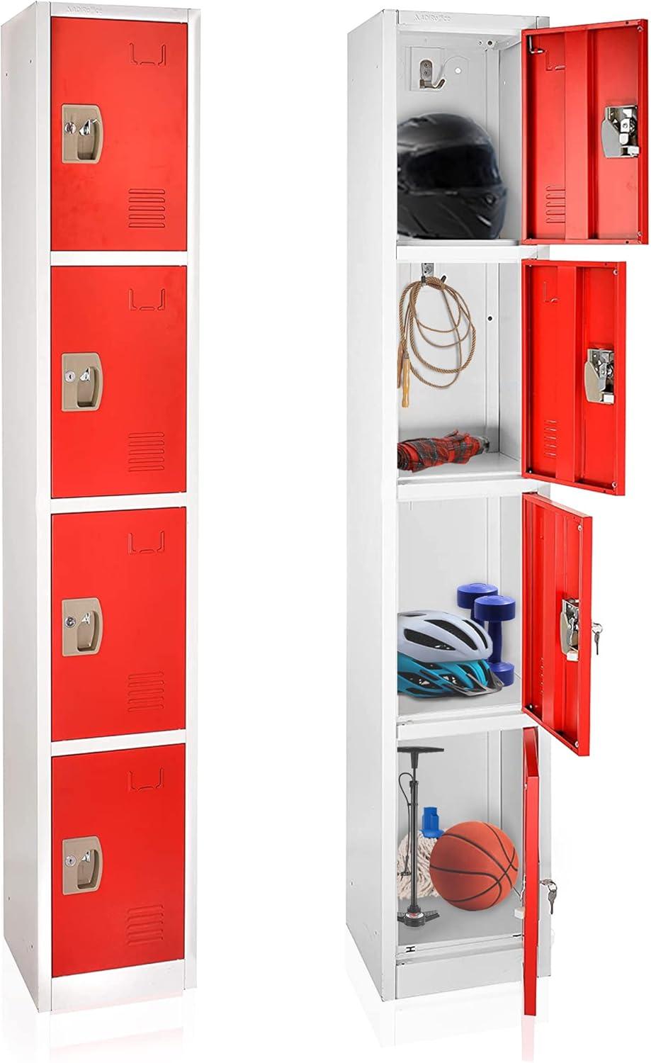 AdirOffice 12'' Wide Steel 4-Tier School and Gym Locker