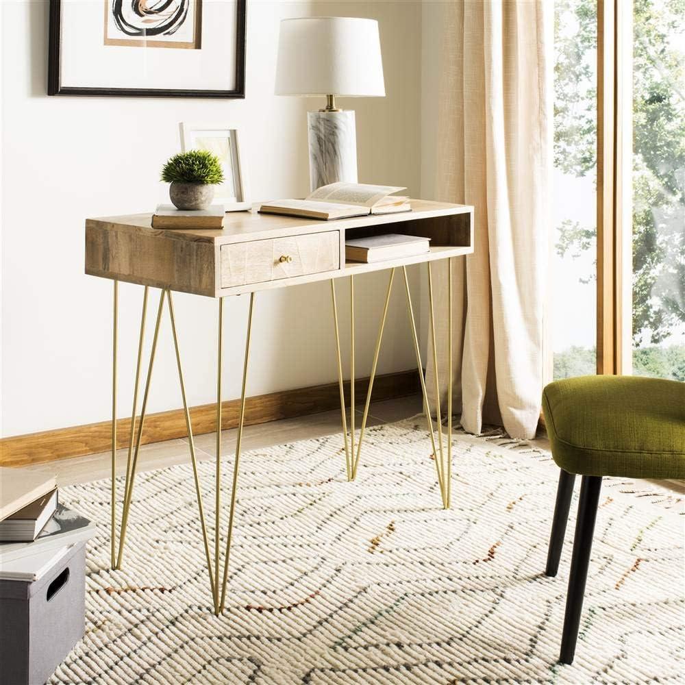 Marigold Desk - Natural/Mango Wood - Safavieh