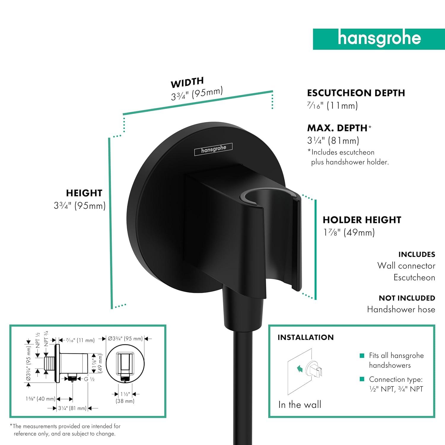 hansgrohe FixFit S Wall Outlet with Handshower Holder