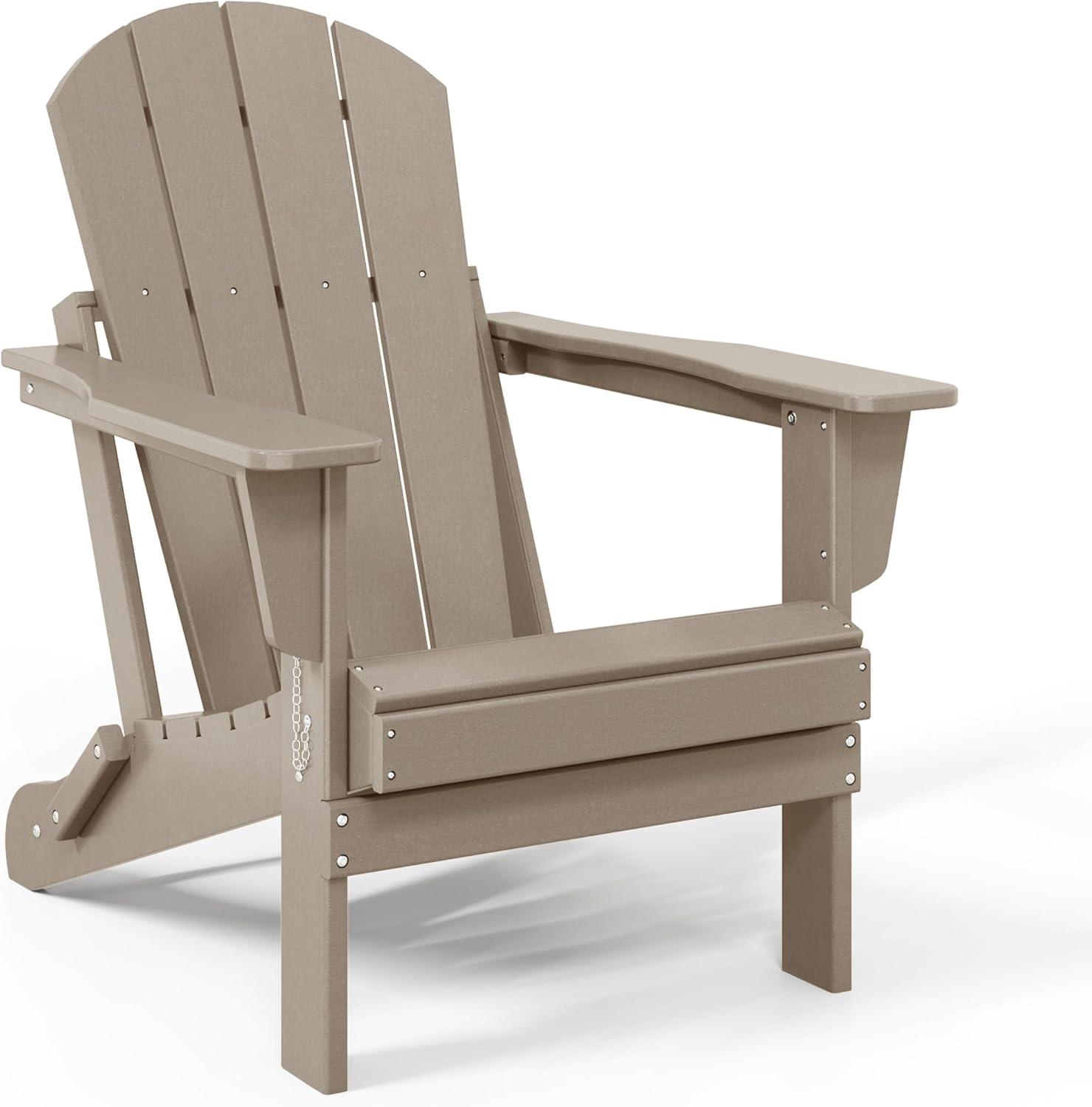 WestinTrends Malibu HDPE Outdoor Patio Folding Poly Adirondack Chair