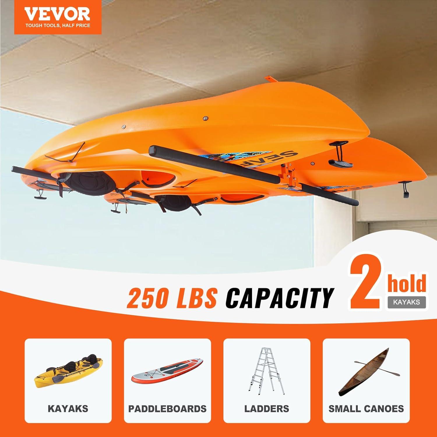 Steel Ceiling Mounted Adjustable Kayak Rack