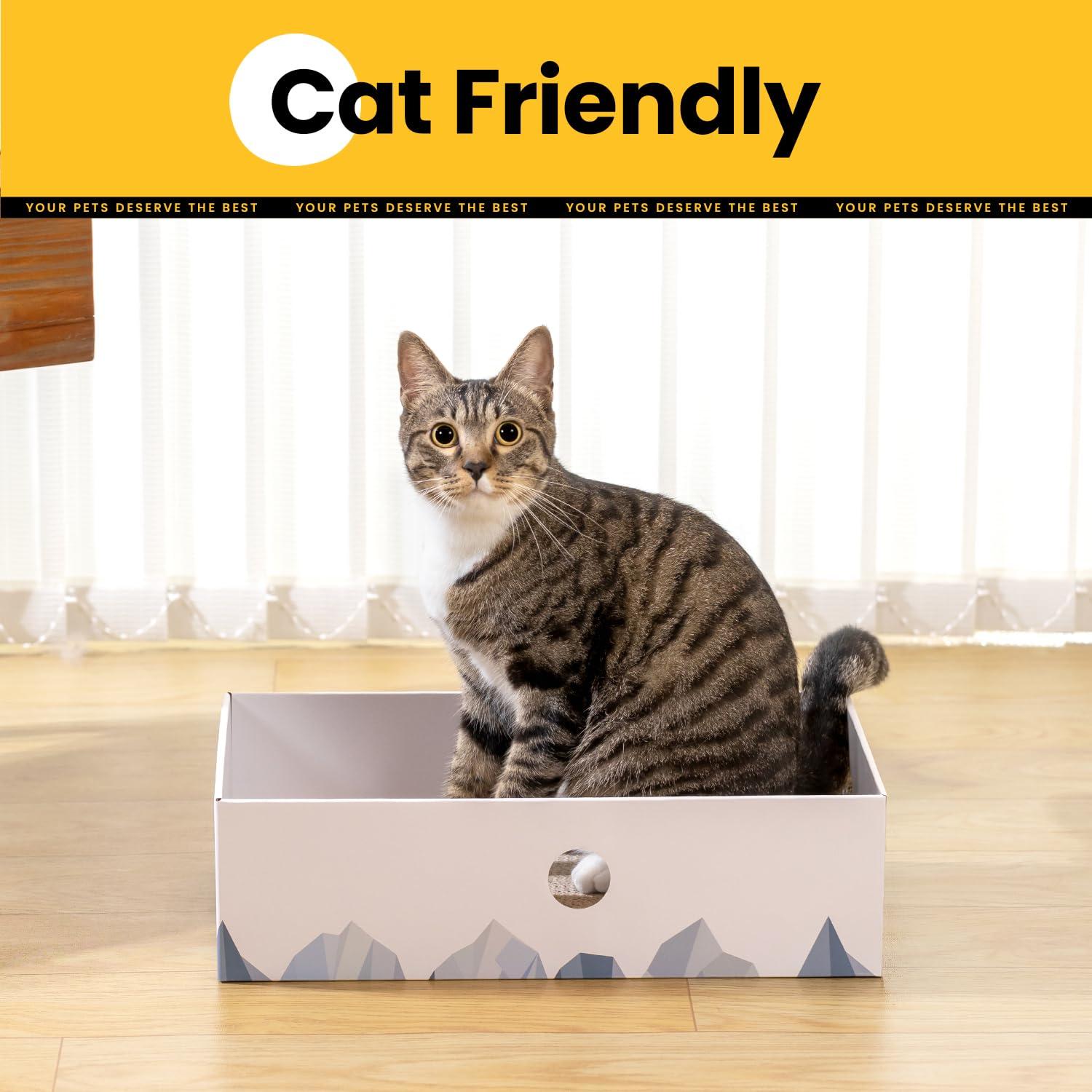 Conlun Cat Scratcher Cardboards with Box, 5-Pack Replacement Reversible Cat Scratcher Pad, Large