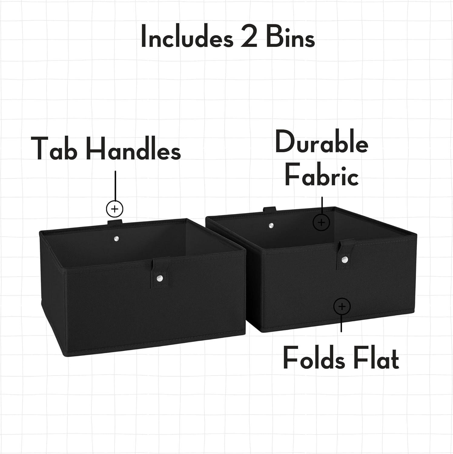 RiverRidge Kids 2pc 5" Fabric Collapsible Storage Cube Organizers for Playroom Organization