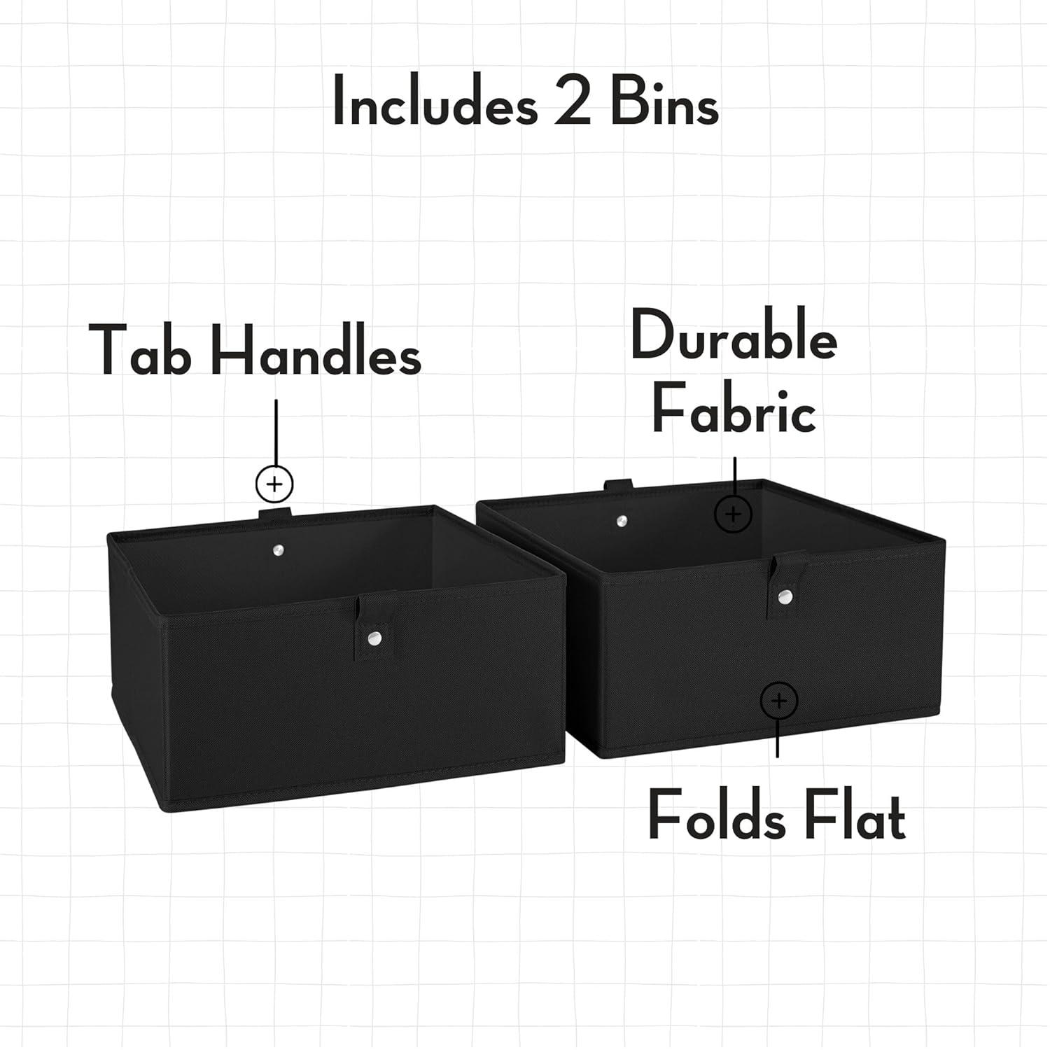 RiverRidge Home RiverRidge Kids 2pc 5" Fabric Collapsible Storage Cube Organizers for Playroom Organization (Set of 2)