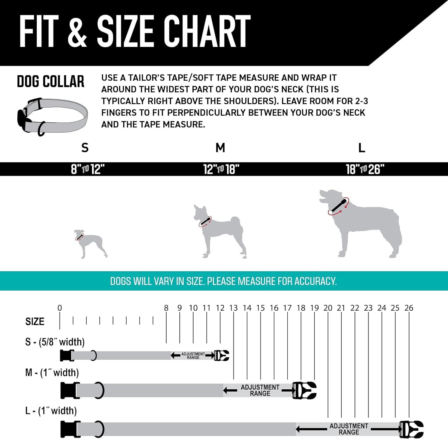 Wolfgang 8093076 18 in. Multi Color Chev Tech Polyester Dog Adjustable Collar, Medium