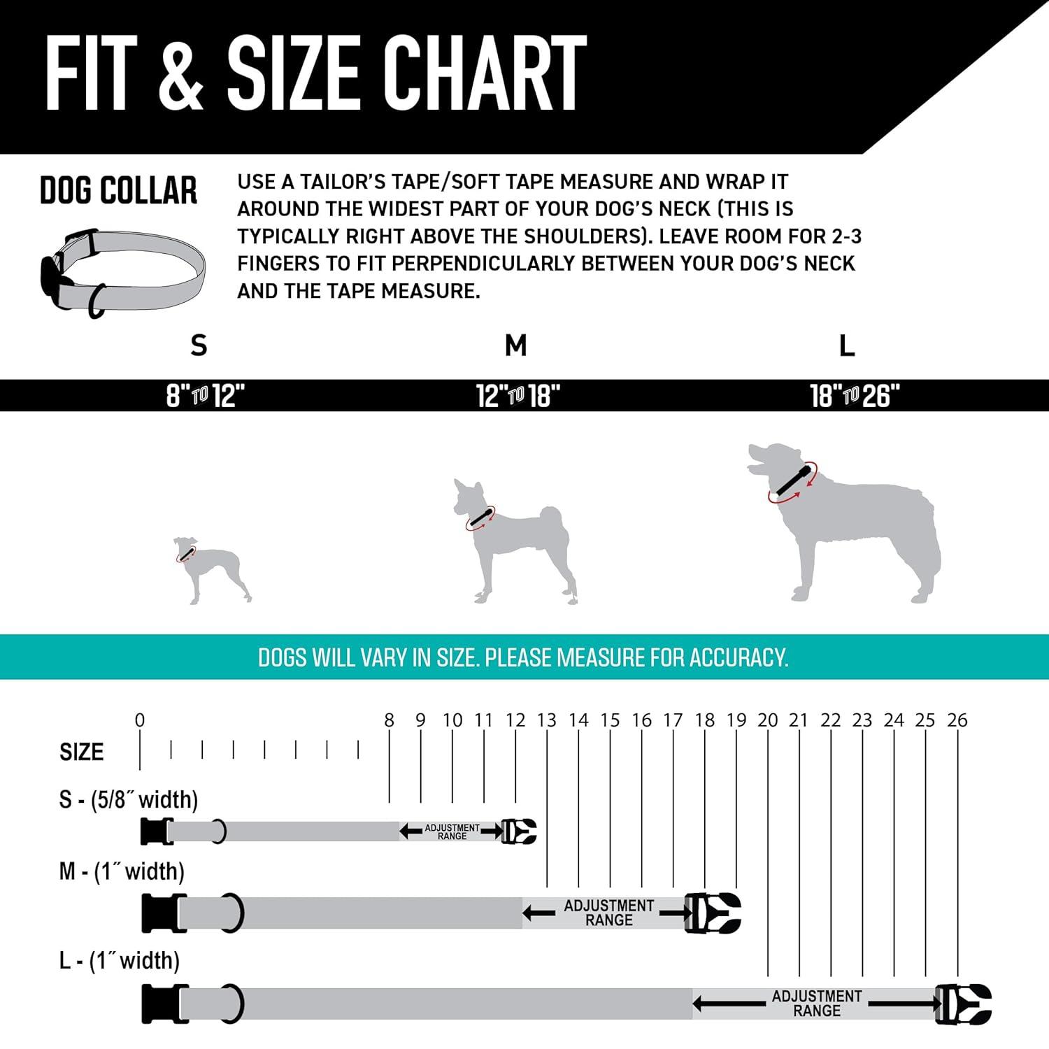 Wolfgang 8093076 18 in. Multi Color Chev Tech Polyester Dog Adjustable Collar, Medium