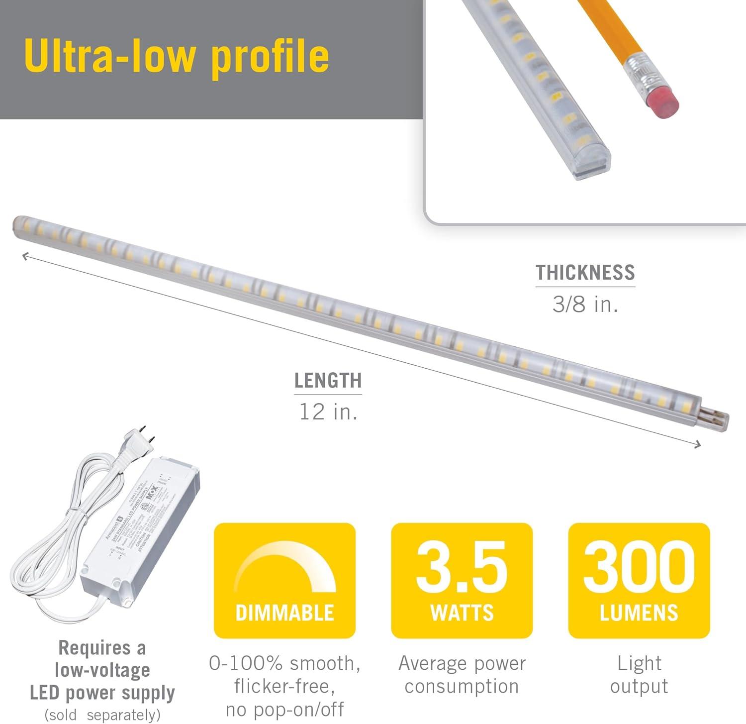 RigidStrip 12" Linkable LED Strip Light Diffuser, 24V,
