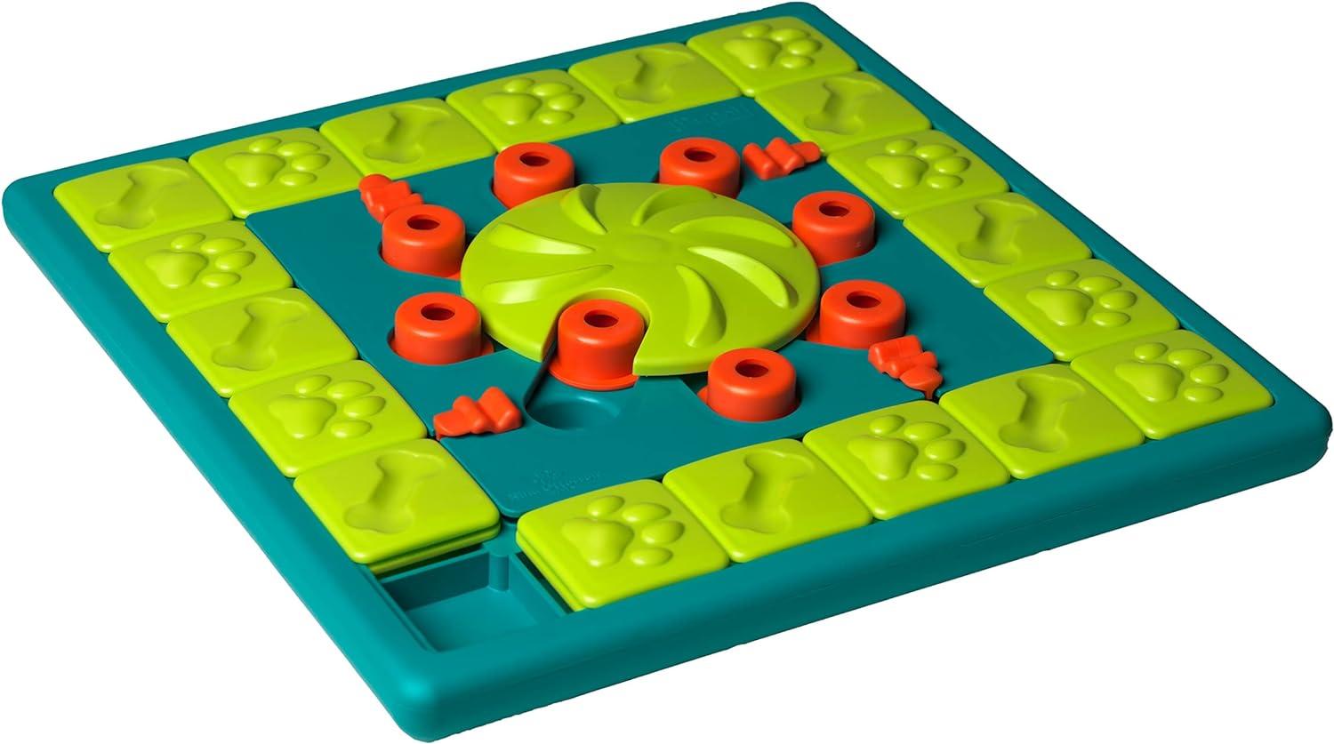 Nina Ottosson by Outward Hound Dog Brick Interactive Treat Puzzle Dog Toy, Blue, One-Size