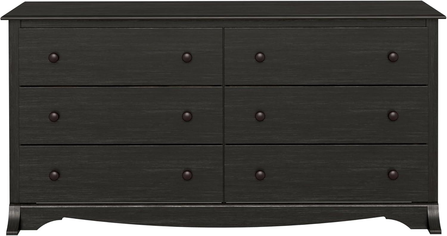 6 Drawers Riverdale Dresser Washed Black - Prepac: Modern Storage Furniture for Home