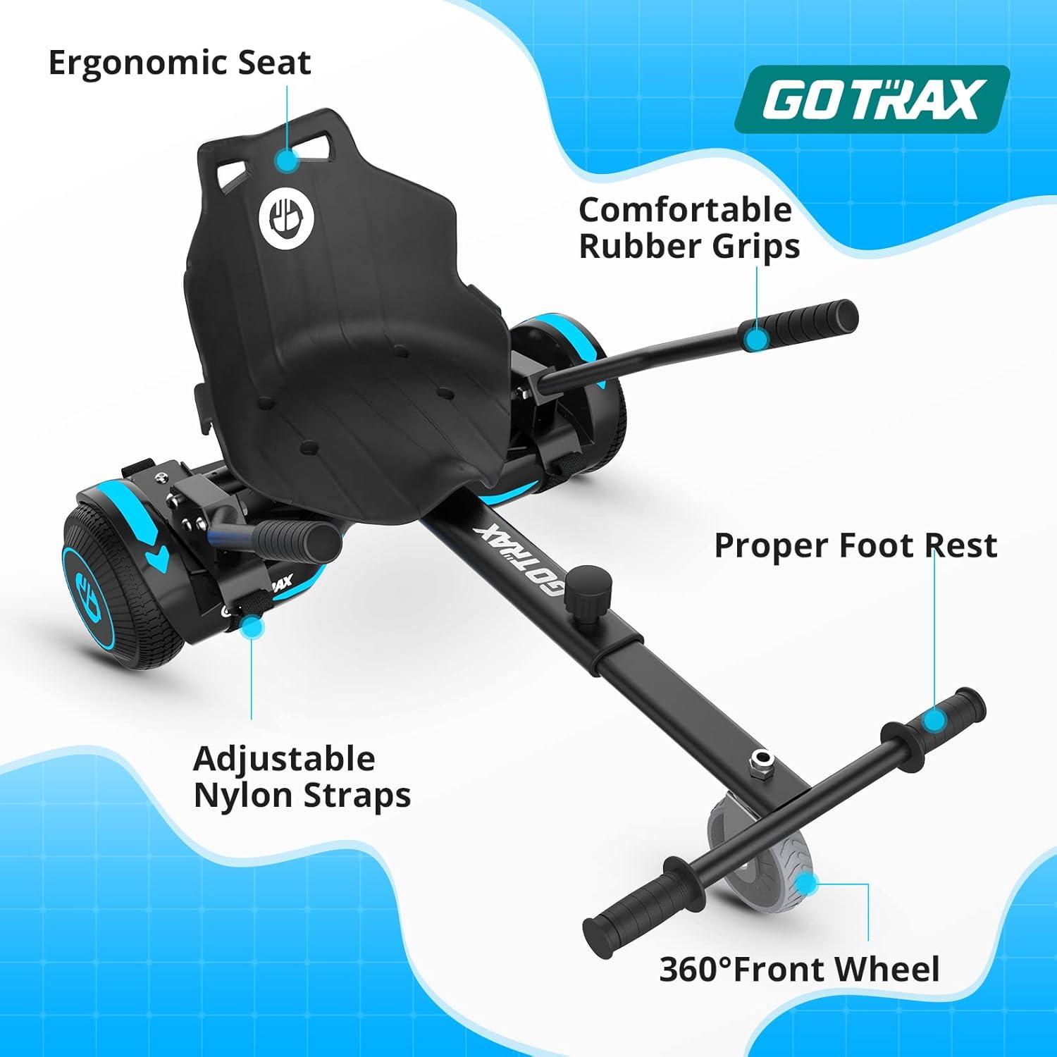 GOTRAX Hoverboard Kart Seat Attachment Accessory for 6.5" 8" 8.5" 10" Self Balancing Scooter, Hover Board Go Kart Accessory Kids Adults(Single Tube)