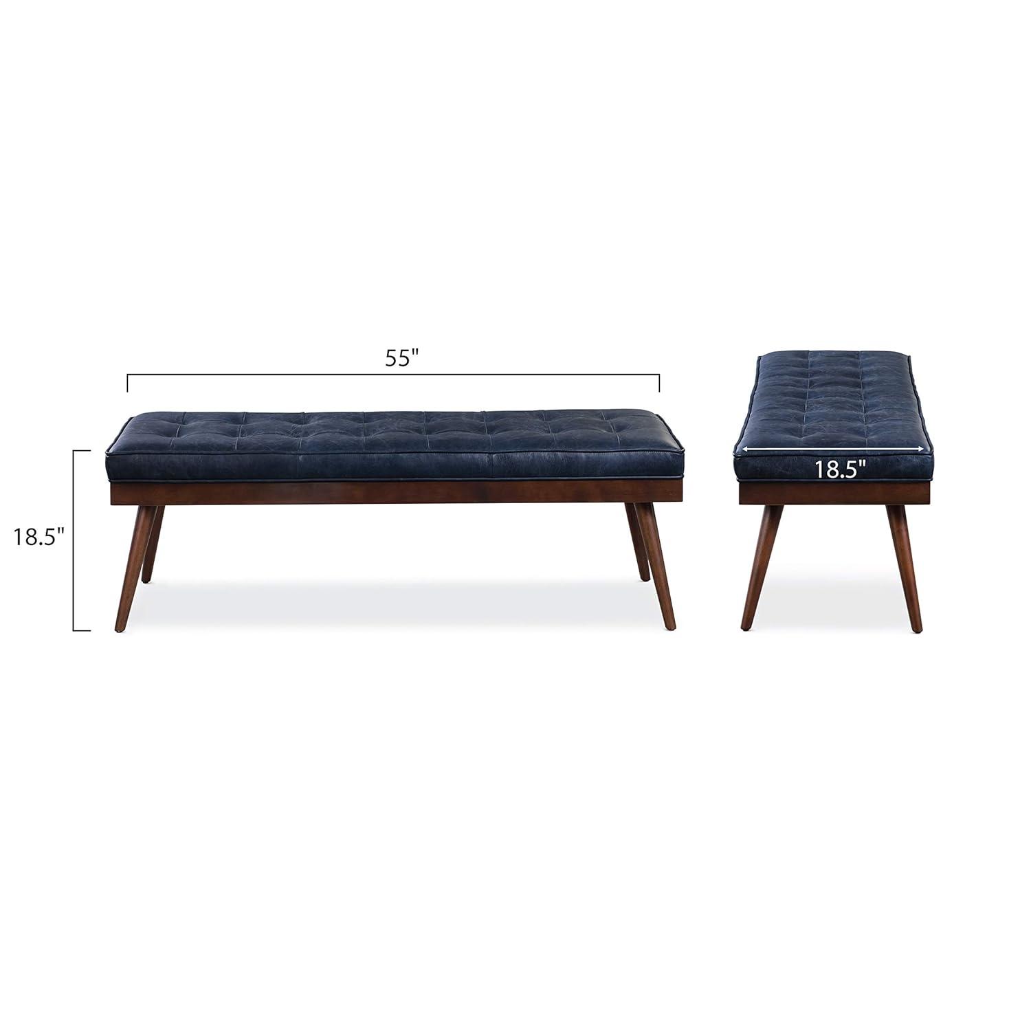 Athan Full-Grain Italian Genuine Leather Bench