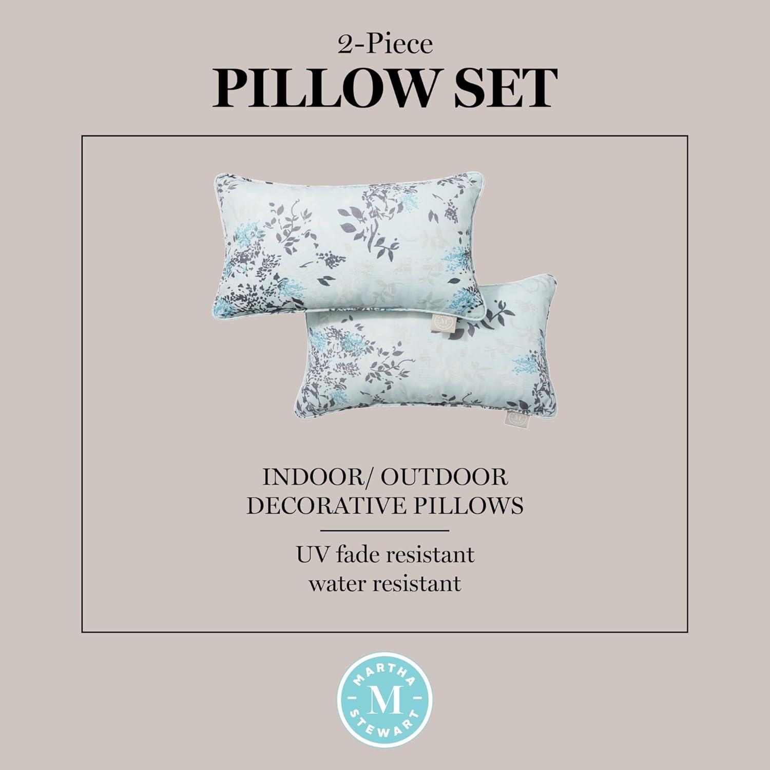 Martha Stewart MARTHA STEWART Charming Foliage Indoor Outdoor Pillow 2-Pack Set, 18" (Set of 2)