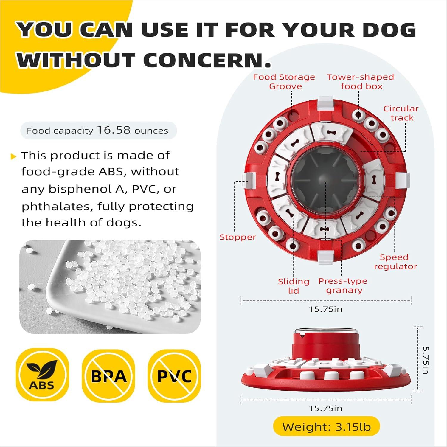 KADTC 4-in-1 Dog Puzzle Toy, Interactive Slow Feeder & Treat Dispenser for Smart Dogs