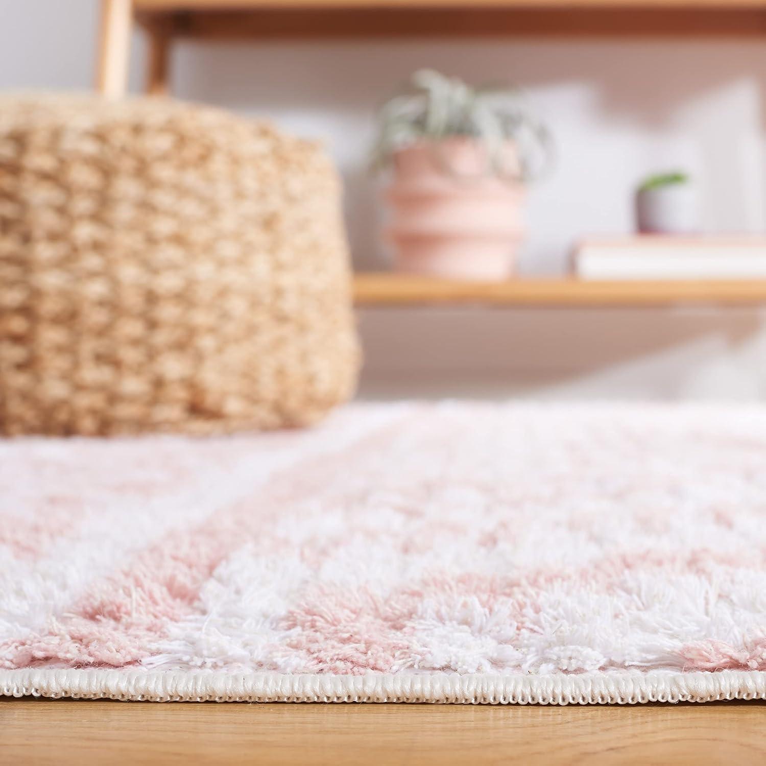 SAFAVIEH Augustine Emmett Geometric Area Rug, Ivory/Pink, 6'4" x 6'4" Square
