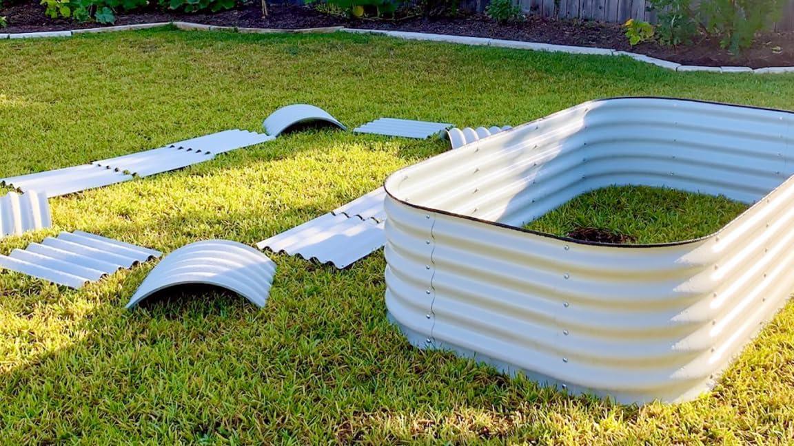 17" Tall 10 In 1 Modular Metal Outdoor Raised Garden Bed