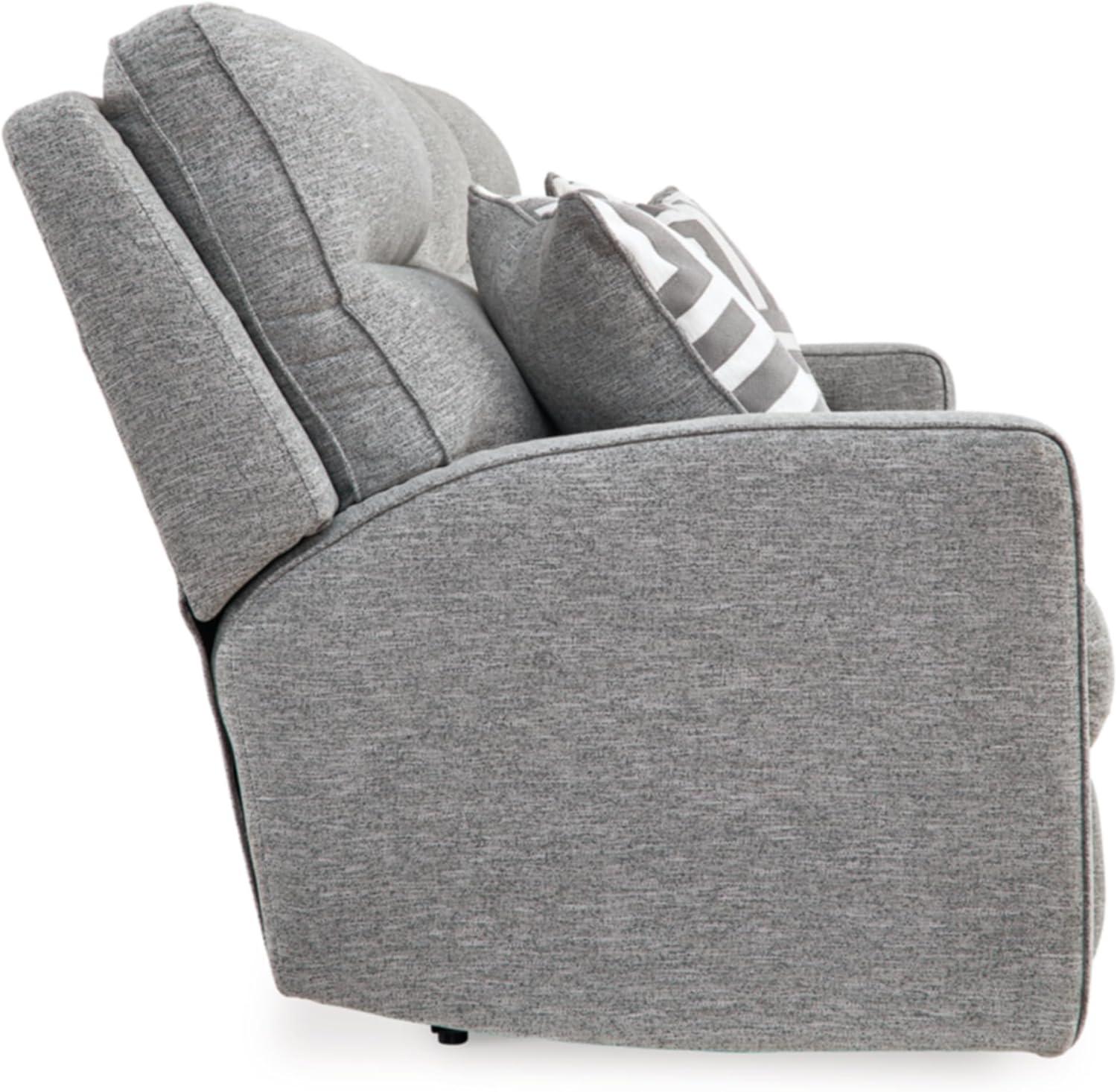 Gray Fabric Power Reclining Sectional Sofa with Adjustable Headrest