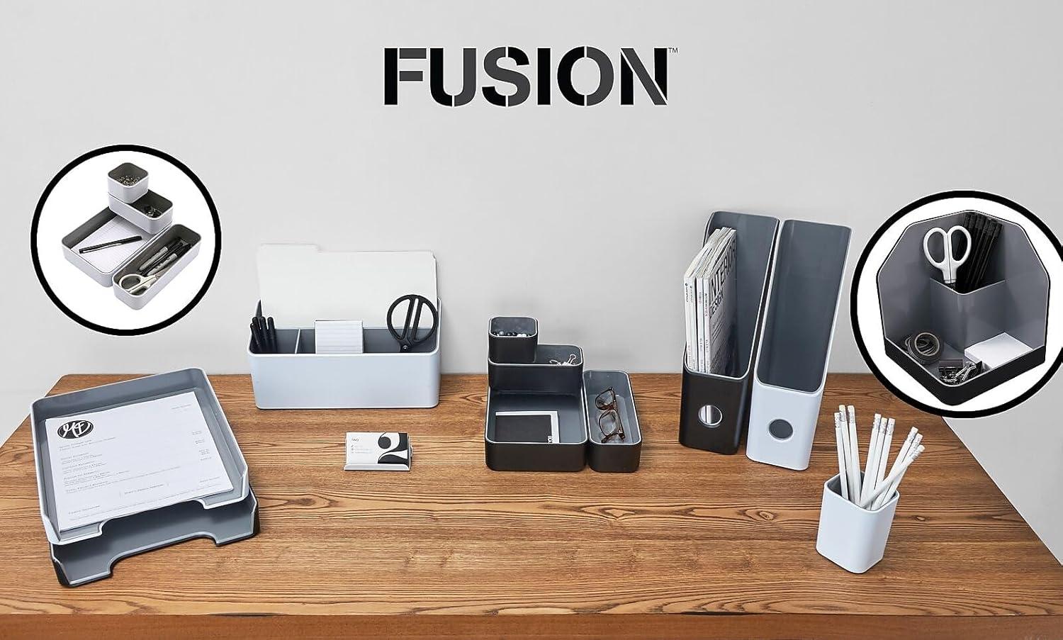 Advantus Fusion Magazine File, 3.5 x 9.5 x 12, Black/Gray 37677