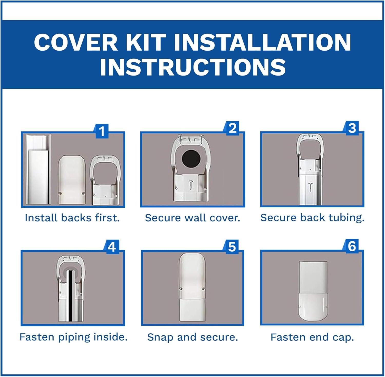 3 in. x 7.5 ft. Cover Kit for Air Conditioner and Heat Pump Line Sets - Ductless Mini Split or Central