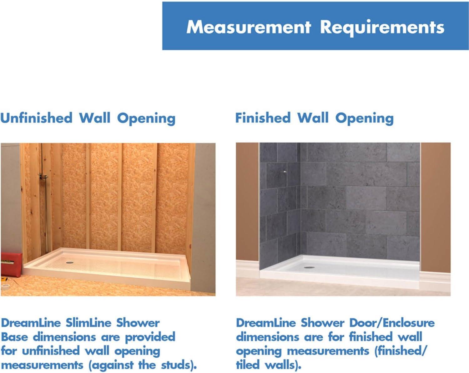 DreamLine SlimLine 2 3/4 in. H Double Threshold Shower Base