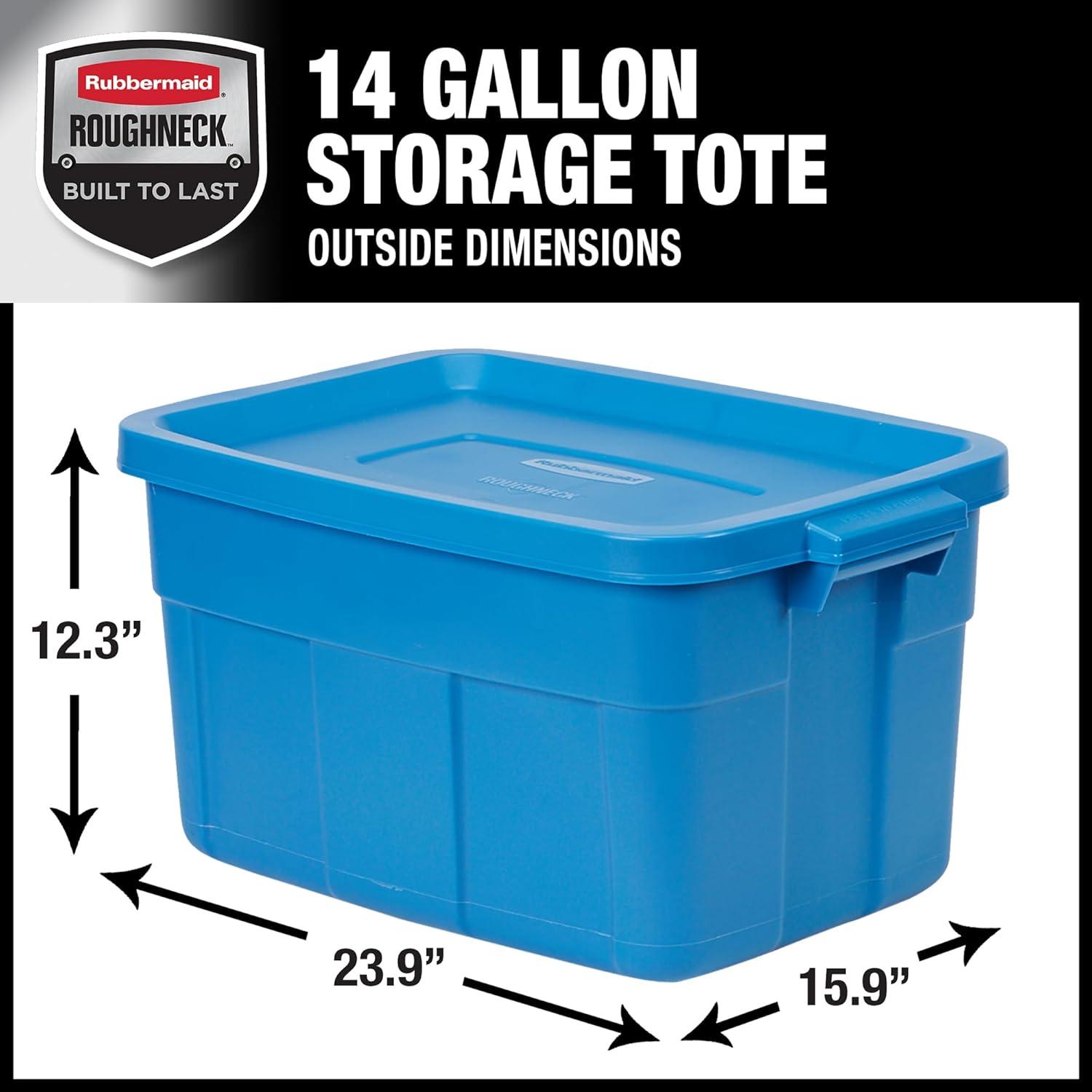 Heritage Blue 14 Gallon Plastic Stackable Storage Bins with Lids