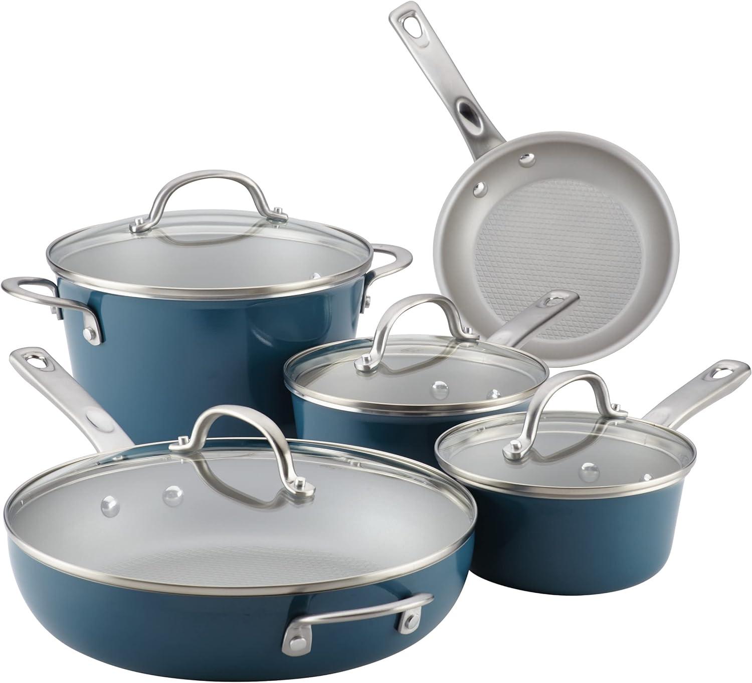 Twilight Teal 9-Piece Nonstick Aluminum Cookware Set