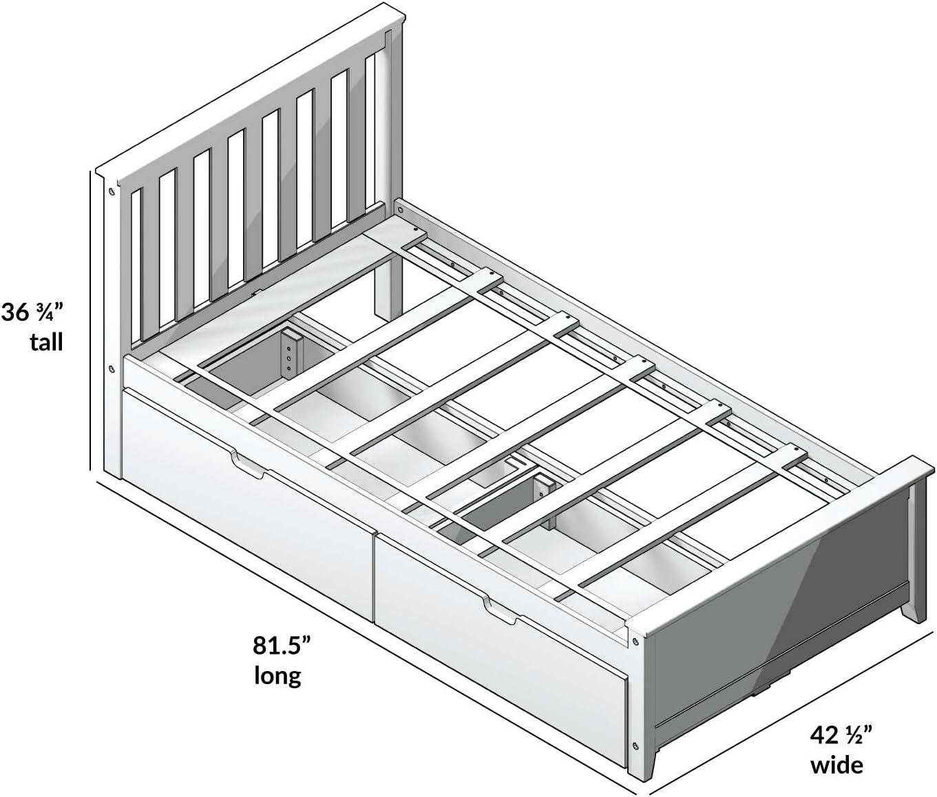 Max & Lily Twin-Size Platform Bed with Underbed Storage Drawers